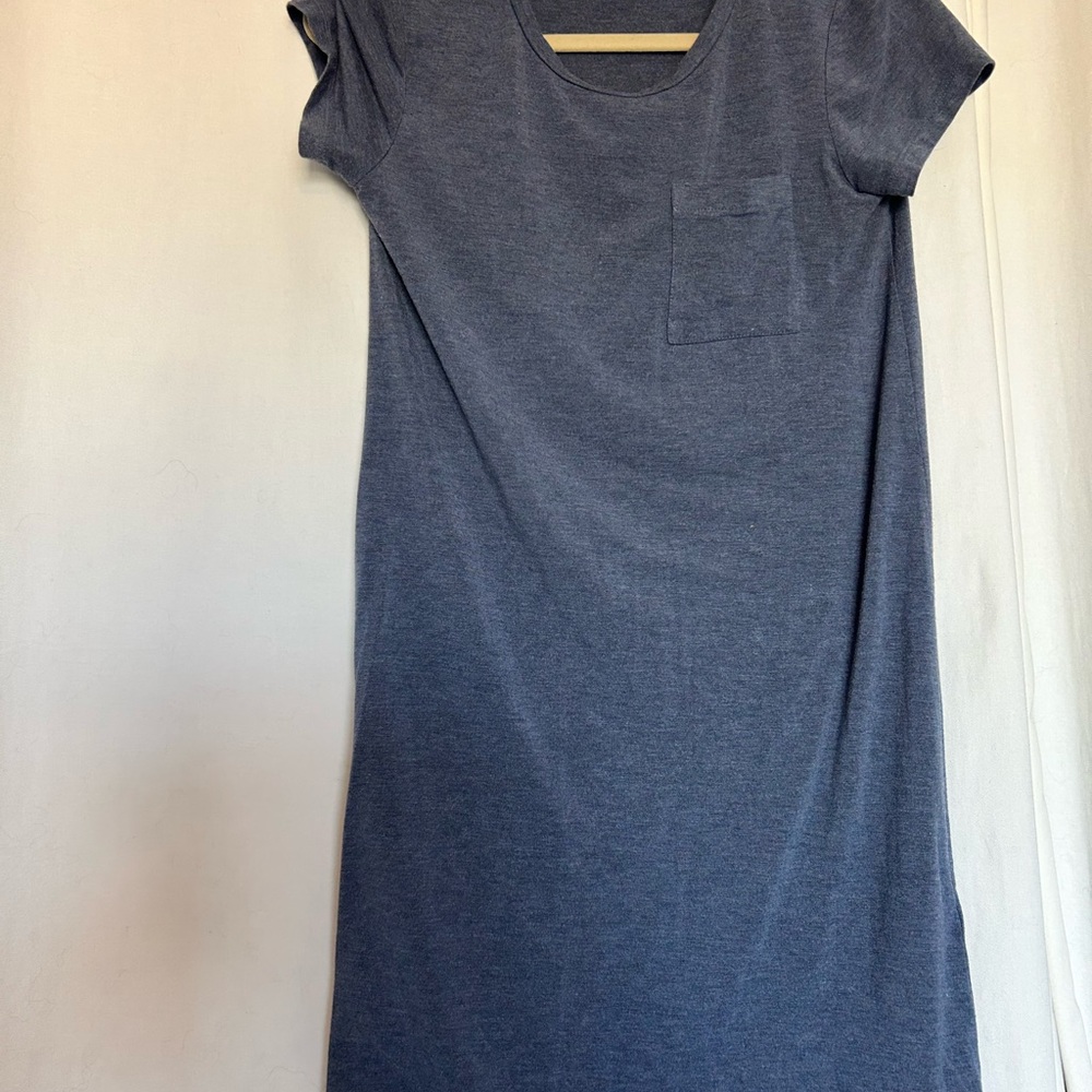 Willi Smith Slate Blue Short Sleeve Mini Dress